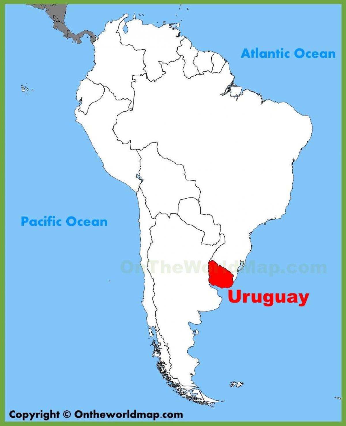 Mapa de l'Uruguai i sud-amèrica