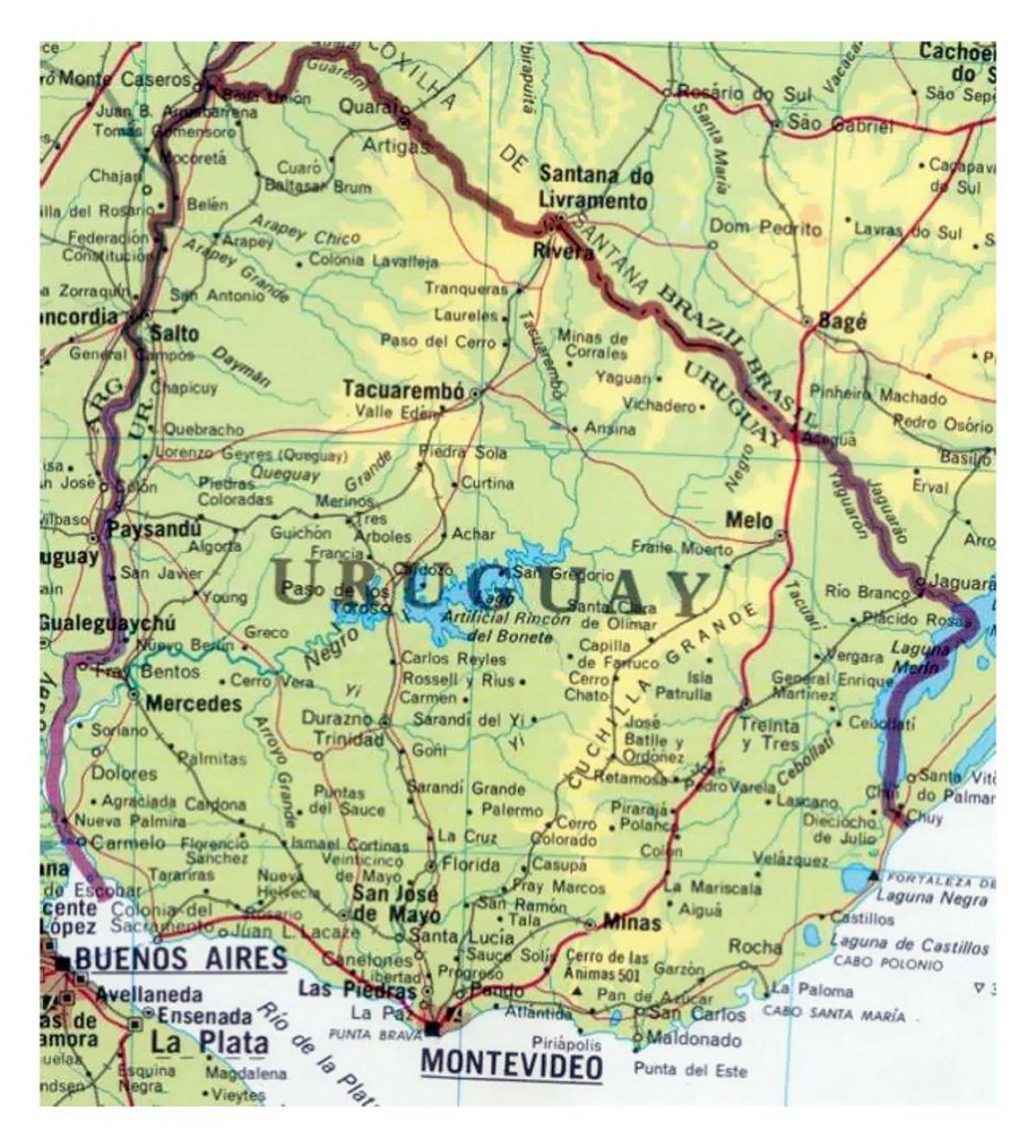 mapa de l'Uruguai