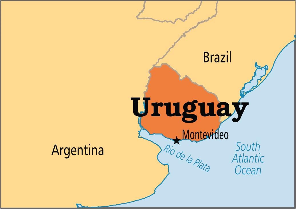 Uruguai capital mapa