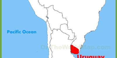 Mapa de l'Uruguai i sud-amèrica